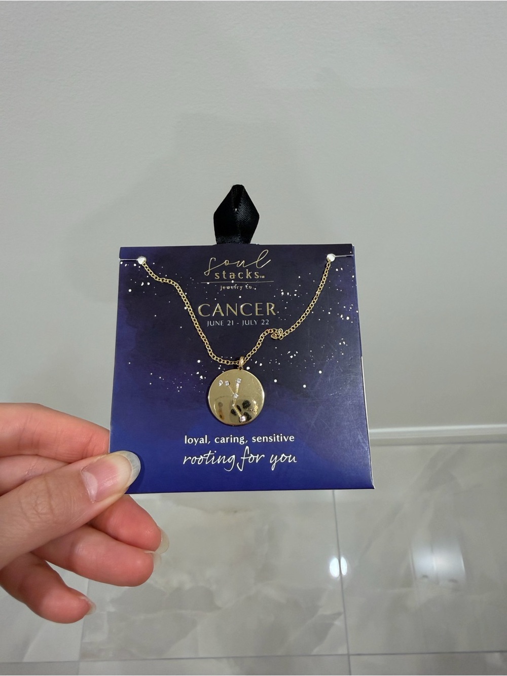 NEW Soul Stacks Cancer Zodiac Constellation Pendant Necklace Gold